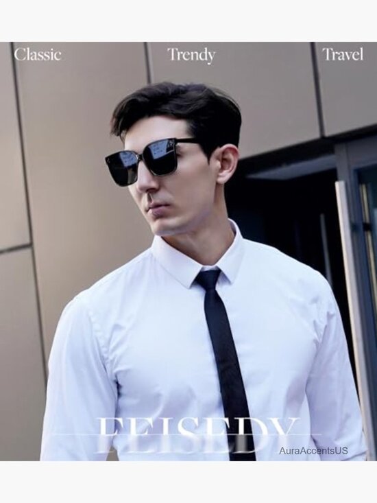 Oversized Polarized Square Sunglasses UV400 Protection Retro main image 7
